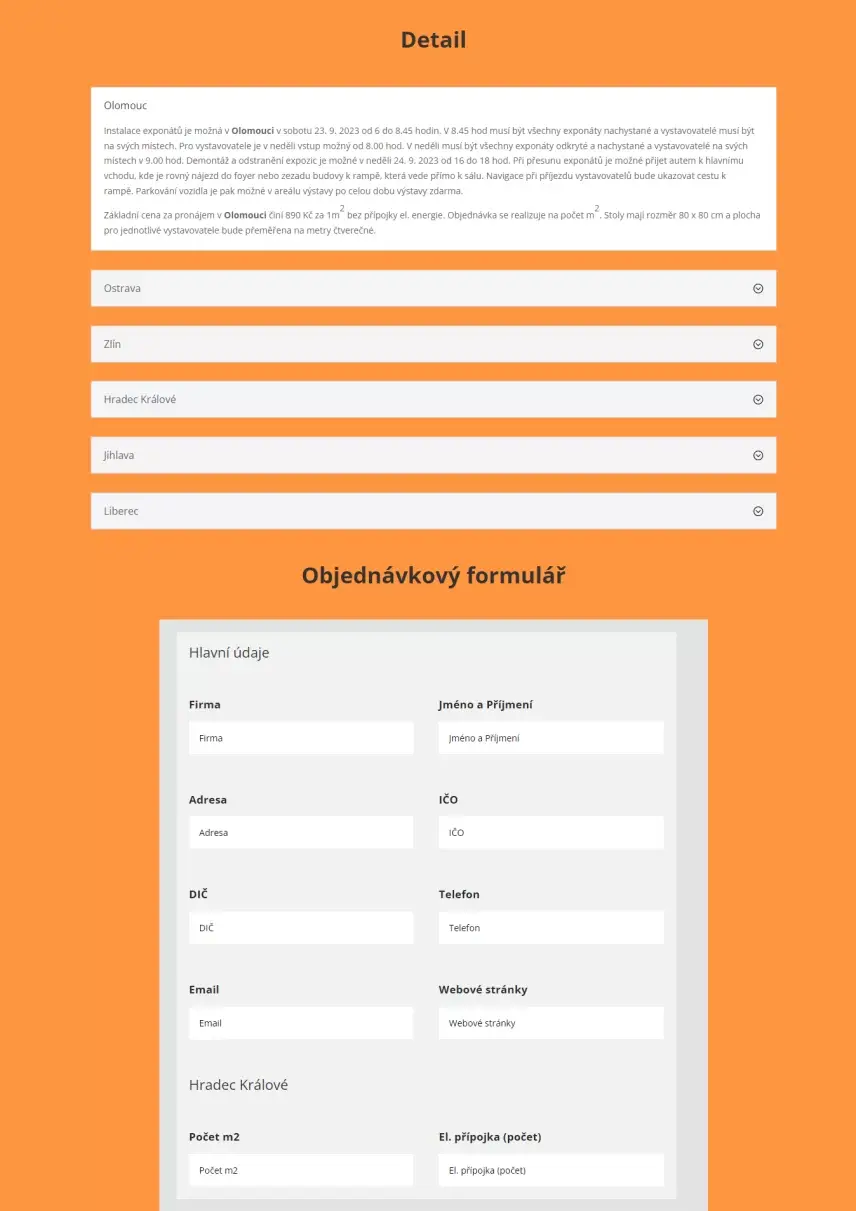 Formulář Redesign webu