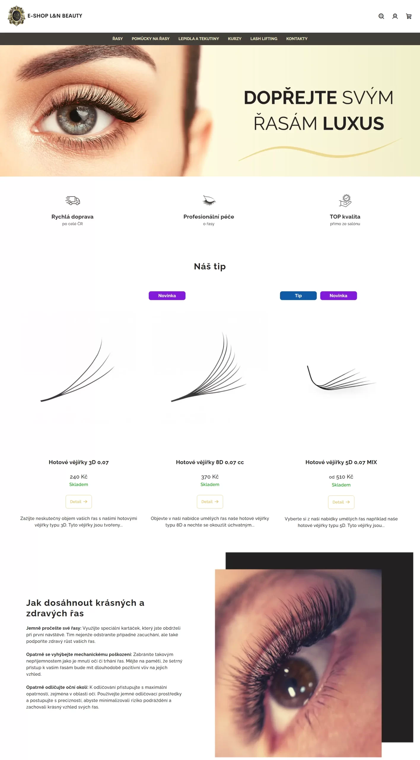 L&N Beauty - HP  Redesign eshopu